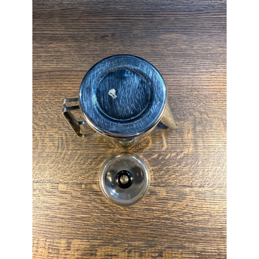 1930s Art Deco Silver Plated Coffee Pot: Bakelite & Brass Finial - Picture 8 of 11
